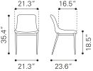 Magnus Dining Chair (Set of 2) Brown & Walnut