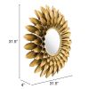 SUNFLOWER ROUND MIRROR GLD