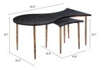 NORDEN COFFEE TABLE SET BLK