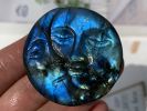 1.6inche Natural labradorite quartz crystal hand carved moon sun crystal skull crystal gifts home decoration 1x