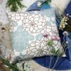 [Brown Turquoise Peony] Decorative Pillow Cushion / Floor Cushion (23.6 by 23.6 inches)