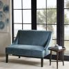 fur44" Settee,Polyester Fabric Rich Upholstery Modern Style For Living room,Blue