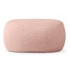 Jaxx Ellis Ottoman Shearling Faux-Lamb Plush Pouf for Modern Interior Design, Oval, Pink