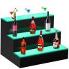 VEVOR LED Lighted Liquor Bottle Display Shelf, 16-inch LED Bar Shelves for Liquor, 3-Step Lighted Liquor Bottle Shelf for Home/Commercial Bar, Acrylic