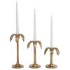 DecMode 3 Candle Gold Aluminum Candle Holder, Set of 3