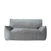 Fila Velveteen 2 Seater Oversized Bean Bag Chair with Armrests, Gray