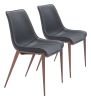 Magnus Dining Chair (Set of 2) Black & Walnut