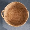 Isidore Round Water Hyacinth Seagrass Woven Basket with Handles - 15" x 15" x 15" - Natural Brown - For Clothes, Towels, Canvas, Toys and Magazine Sto