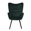 Modern Wingback Accent Armchair Living Room Tufted Velvet Upholstery, DARK GREEN