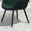 Modern Wingback Accent Armchair Living Room Tufted Velvet Upholstery, DARK GREEN