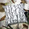 [Black Branch] Decorative Pillow Cushion / Floor Cushion (23.6 by 23.6 inches)