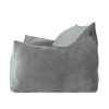 Fila Velveteen 2 Seater Oversized Bean Bag Chair with Armrests, Gray