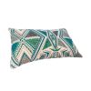 12 x 20 Modern Accent Pillow, Soft Cotton Cover With Filler, Geometric Design, Teal Blue, Beige, Gray