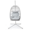 comfortable hanging rope rattan egg white hammock patio swing chair outdoor indoor for adults backyard rocking