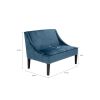 fur44" Settee,Polyester Fabric Rich Upholstery Modern Style For Living room,Blue