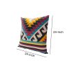 24 x 24 Square Cotton Accent Throw Pillow, Geometric Aztec Tribal Pattern, Multicolor