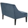 fur44" Settee,Polyester Fabric Rich Upholstery Modern Style For Living room,Blue