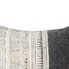 18 x 18 Square Handwoven Accent Throw Pillow, Polycotton Dhurrie, Kilim Pattern, White, Gray