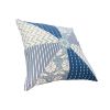 18 x 18 Square Accent Pillow, Geometric Pattern, Soft Cotton Cover, Polyester Filler, Blue, White