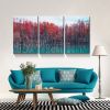 3 Panels Framed Maple Forest Canvas Wall Art Decor,3 Pieces Mordern Canvas Decoration Painting for Office,Dining room,Living room, Bedroom Decor-Ready