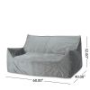 Fila Velveteen 2 Seater Oversized Bean Bag Chair with Armrests, Gray