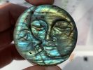 1.6inche Natural labradorite quartz crystal hand carved moon sun crystal skull crystal gifts home decoration 1x