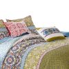 Kaw 5 Piece Soft Cotton Queen Quilt Set, Mandala, Multicolor