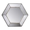 21" x 18" Hexagon Wall Mirror with Traditional Silver Finish, Home Decor Accent Mirror for Living Room, Entryway, Bedroom