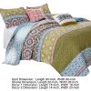 Kaw 5 Piece Soft Cotton Queen Quilt Set, Mandala, Multicolor