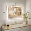 32 * 24 Bathroom Mirror LED Mirror Bathroom Mirror with Lights Bedroom LED Vanity Mirror Makeup Mirror Dimmable Anti-Fog Wall Mounted Birthday Gift Ro