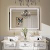 32 * 24 Bathroom Mirror LED Mirror Bathroom Mirror with Lights Bedroom LED Vanity Mirror Makeup Mirror Dimmable Anti-Fog Wall Mounted Birthday Gift Ro