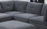 Modular Living Room Furniture Corner Wedge Ash Chenille Fabric 1pc Cushion Wedge Sofa Couch.