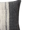 18 x 18 Square Handwoven Accent Throw Pillow, Polycotton Dhurrie, Kilim Pattern, White, Gray