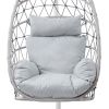 comfortable hanging rope rattan egg white hammock patio swing chair outdoor indoor for adults backyard rocking