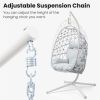 comfortable hanging rope rattan egg white hammock patio swing chair outdoor indoor for adults backyard rocking