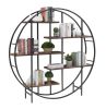 Round 5-Tier Metal Plant Stand bookcase storage rack;  Indoor Living Room Terrace Garden Balcony Display Stand