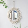 gif1pc, Boho Macrame Round Mirror - Woven Wall Hanging for Apartment, Home, Bedroom, Living Room Decor