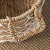 Hubertus Round Water Hyacinth Woven Basket with Handles - 18" x 18" x 15" - Natural Brown - For Clothes, Towels, Canvas, Toys and Magazine Storage and