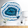 Designart 'Blue Agate Crystal' Metal Wall Clock (Size: 23" x 23")