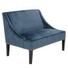 fur44" Settee,Polyester Fabric Rich Upholstery Modern Style For Living room,Blue