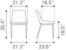 Magnus Dining Chair (Set of 2) Black & Walnut