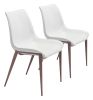 Magnus Dining Chair (Set of 2) White & Walnut