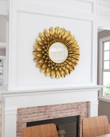 SUNFLOWER ROUND MIRROR GLD