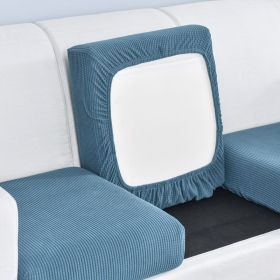 Pure color stretch all-inclusive sofa cover (Option: West Lake Blue-L)