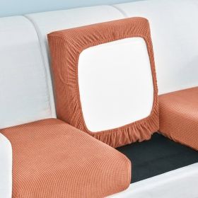 Pure color stretch all-inclusive sofa cover (Option: Citrus Orange-L)