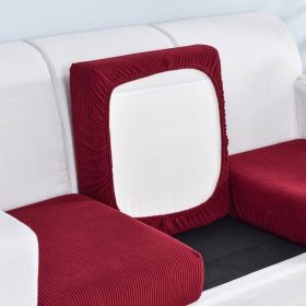 Pure color stretch all-inclusive sofa cover (Option: Wine Red-Big L)