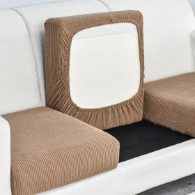 Pure color stretch all-inclusive sofa cover (Option: Camel-Big S)