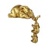 Golden Resin Elephant Sculpture Collectible Figurines Animal Ornaments Cute Bling Elephant Book Decor Presents Antique Gifts