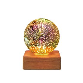 USB 3D Firework Crystals Ball Night Light Plug In Romantic Star LED Night Light Christmas Lights Christmas Home Decorations (Color: Starry sky, size: 9x9x11.8cm)