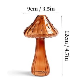 7 Style Mushroom Glass Vase Creative Hydroponics Vases Aromatherapy Bottle Desktop Crafts Ornament Living Room Home Office Decor (Color: HGA0012459-D, Ships From: CN)